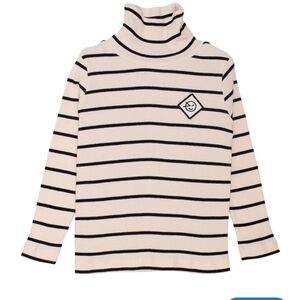 Wynken Ecru/Black Soft Luna Roll Neck Tee